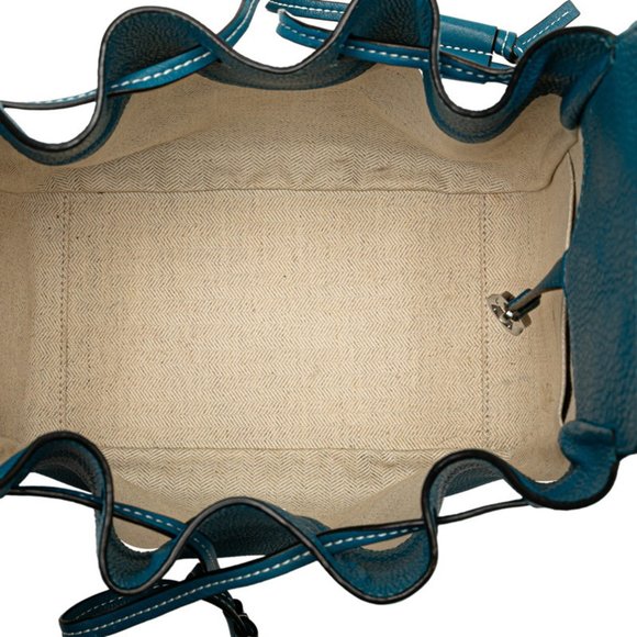 LOEWE Anagram Logo Hammock Mini Handbag/Shoulder Bag, 2-Way, Blue Leather, Wo... - Picture 5 of 8